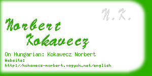 norbert kokavecz business card